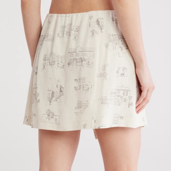 Elodie Cream Asymmetrical Skirt w/ built in shorts - Picture 2 of 5
